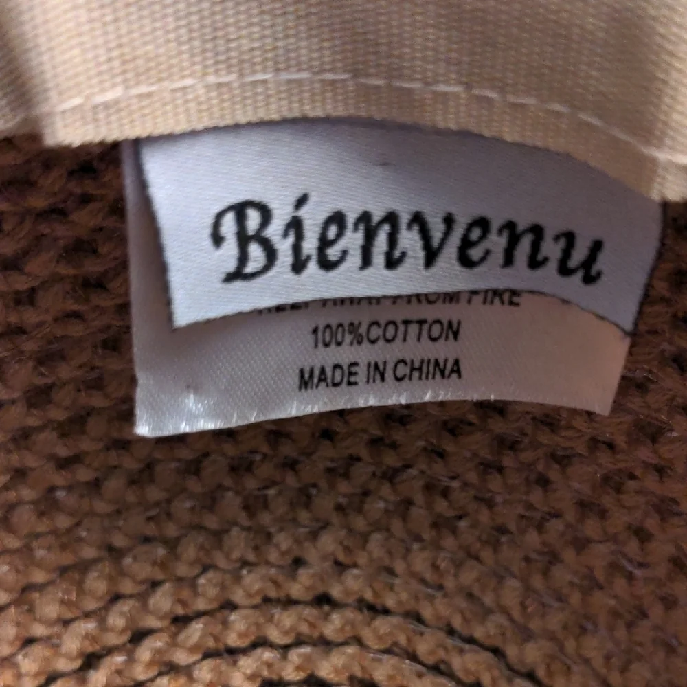 Bienvenu Brown Kids Sun Hat with Flower Accents
